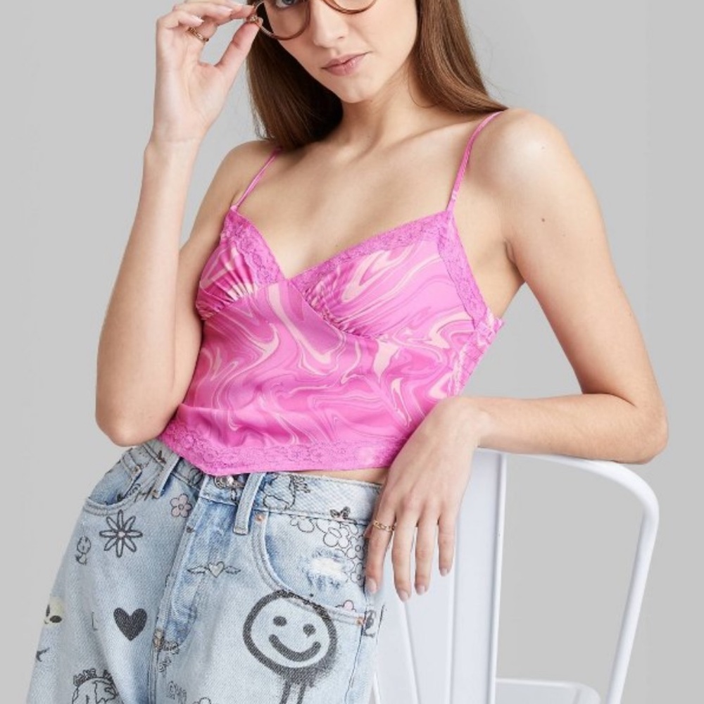 Wild Fable Women's Lace Trim Satin Cami